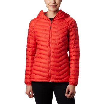 Columbia Powder Pass Hooded, Chamarras Naranjas Para Mujer | 367120-WQV